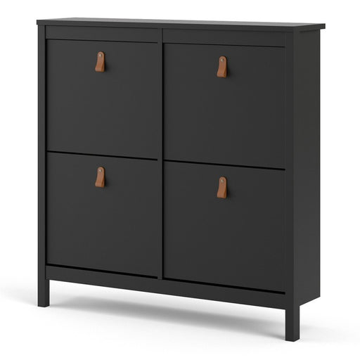 Barcelona Shoe cabinet 4 compartments - Matt Black - The Furniture Mega Store