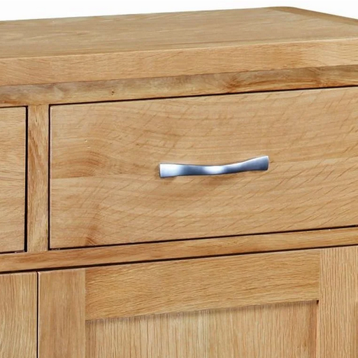 Bevel Natural Solid Oak Compact Mini 2 Door 2 Drawer Sideboard - The Furniture Mega Store 