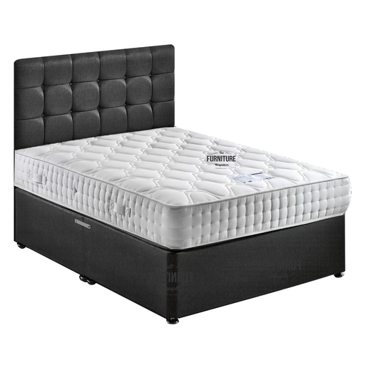 Sandringham Luxury Micro Quilted 1000 Divan Bed Set - Base + Headboard + Mattress - Choice Of Colours & Sizes - The Furniture Mega Store
