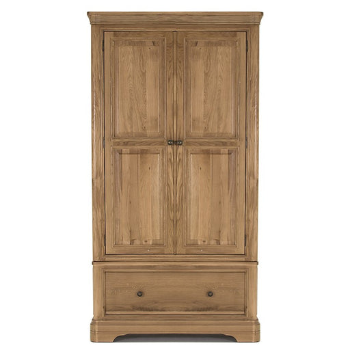 Chambery Natural Oak 2 Door 1 Drawer Wardrobe - The Furniture Mega Store 