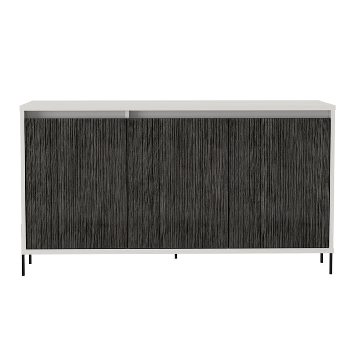 Detroit White & Carbon Grey Oak Woodgrain Medium Sideboard - The Furniture Mega Store 