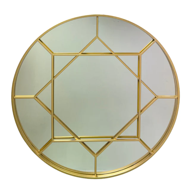 Round Gold Wall Mirror - 80cm - The Furniture Mega Store