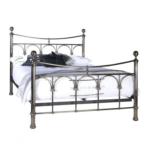 Gamma Antique Nickel 5ft - King Size Bed Frame - The Furniture Mega Store