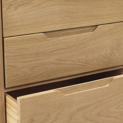 Harkuta Solid Oak 2 Over 2 -  4 Drawer Wide Chest - The Furniture Mega Store 