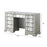 Lucca Grey Mirrored 9 Drawer Dressing Table - The Furniture Mega Store 