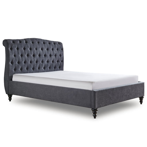 Rosa Dark Grey 4'6 Double Bed - The Furniture Mega Store