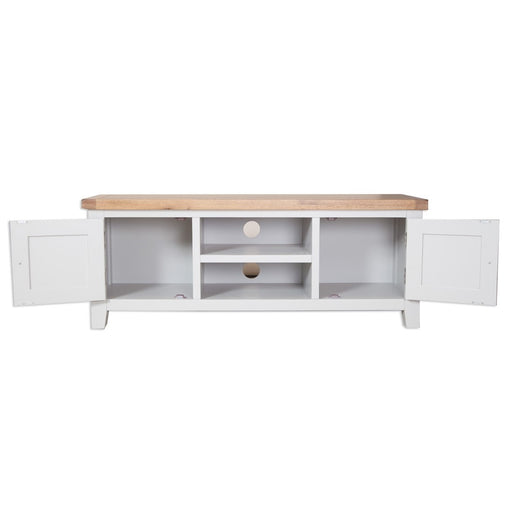 St.Ives French Grey & Oak Large TV Cabinet - The Furniture Mega Store 