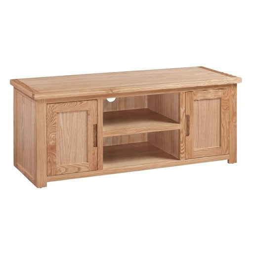 Romsey Solid Oak Large Flat Screen TV Cabinet - The Furniture Mega Store