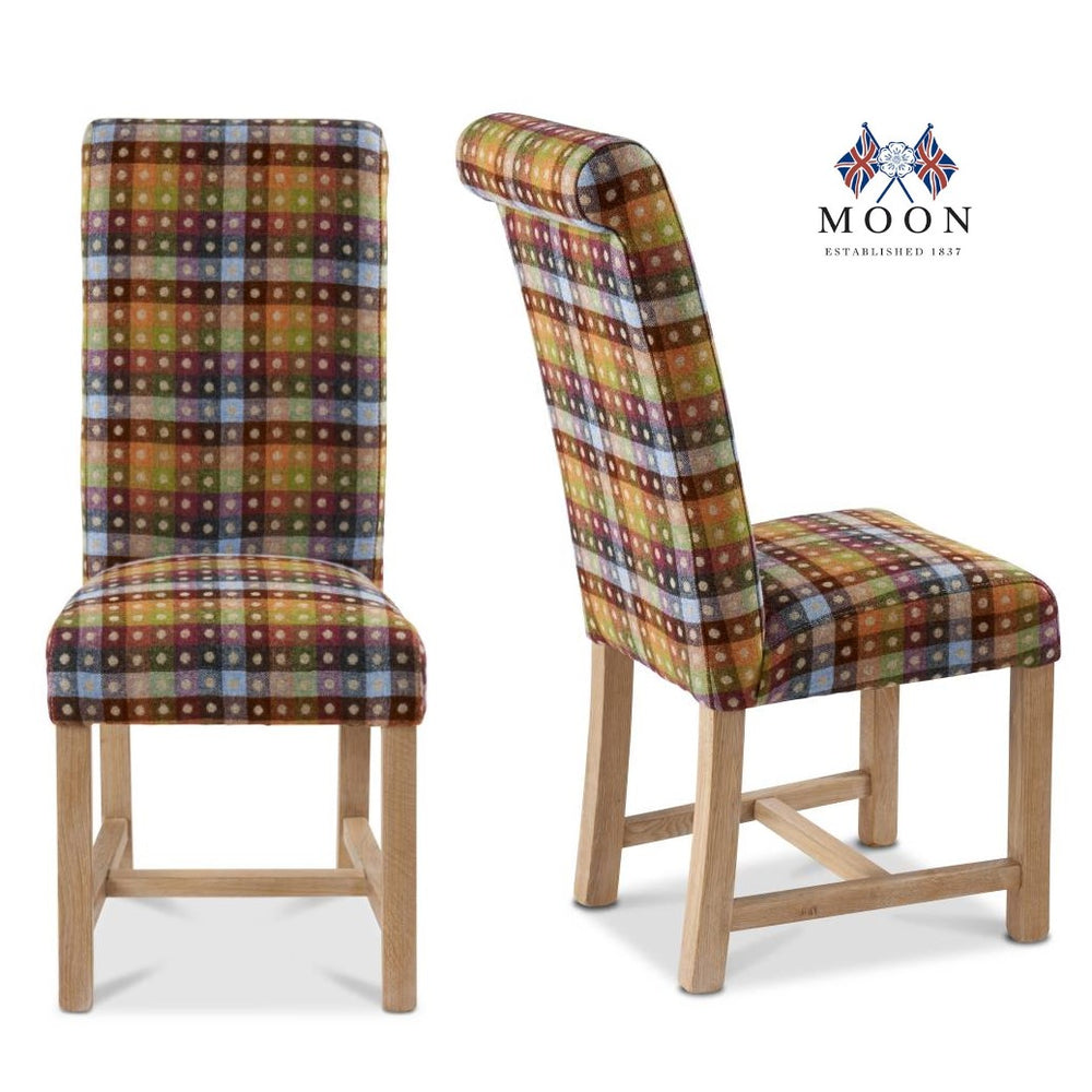 Edwin Rollback Moon Wool Dining Chair - The Furniture Mega Store