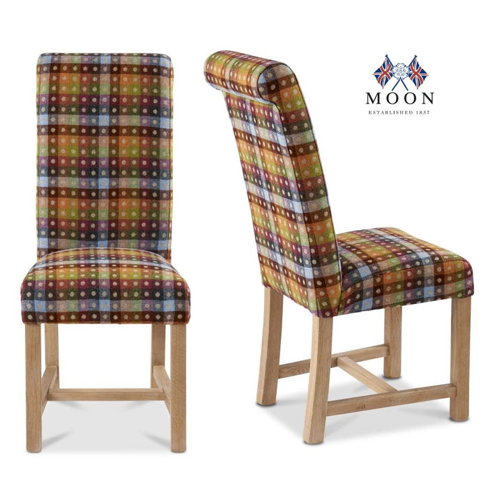 Edwin Rollback Moon Wool Dining Chair - The Furniture Mega Store