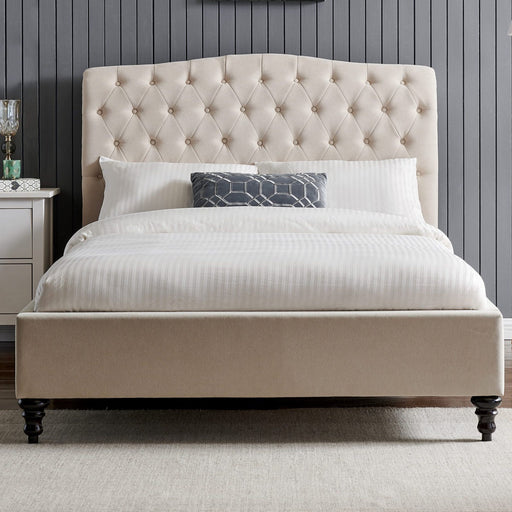 Rosa Natural Fabric 4'6 Double Bed - The Furniture Mega Store