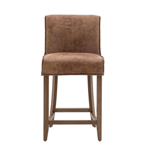 Tarnby Brown Leather Bar Stool - Set Of 2 - The Furniture Mega Store