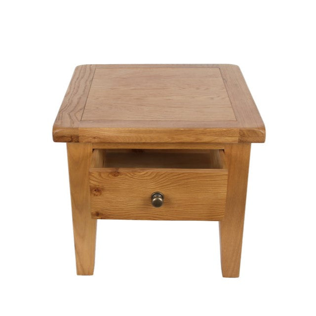 Torino Country Solid Oak 1 Drawer Lamp Table - The Furniture Mega Store