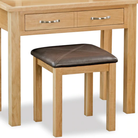 Bevel Natural Solid Oak Dressing Table Set - The Furniture Mega Store