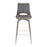 Mako Graphite Grey & Yellow Stitch Leather Swivel Bar Stool - The Furniture Mega Store 