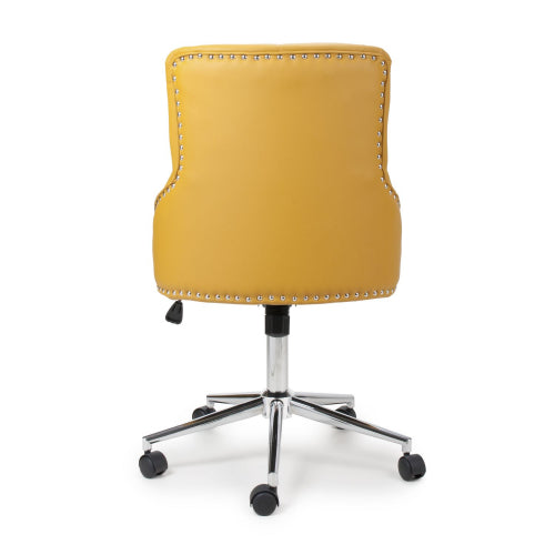 Henley Yellow Faux Leather Office Chair - The Furniture Mega Store 