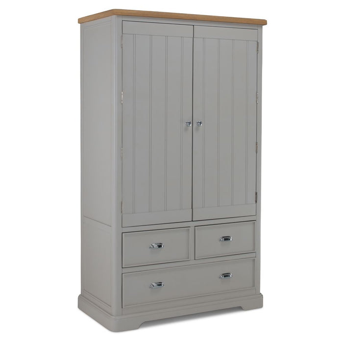 Sunbury Oak & Grey Painted Larder Unit - The Furniture Mega Store