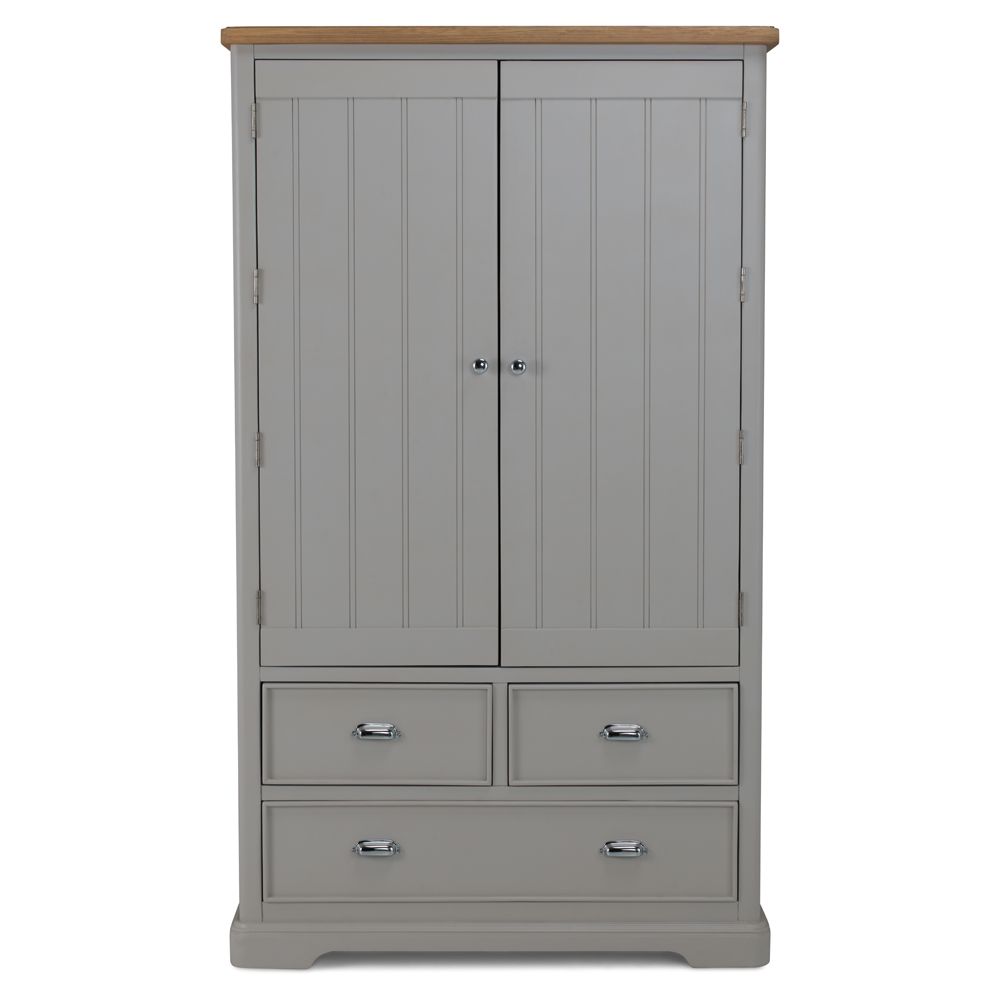 Sunbury Oak & Grey Painted Larder Unit - The Furniture Mega Store