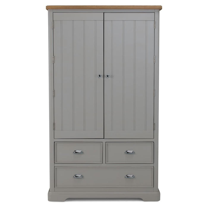 Sunbury Oak & Grey Painted Larder Unit - The Furniture Mega Store