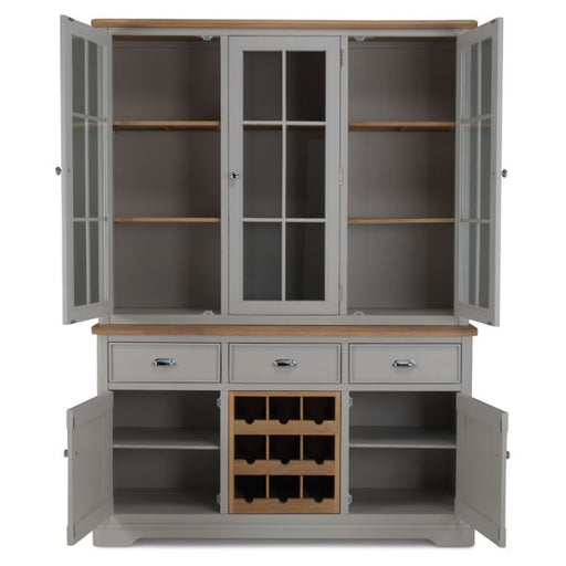 Sunbury Parquet Oak & Grey Painted Large Dresser - The Furniture Mega Store 