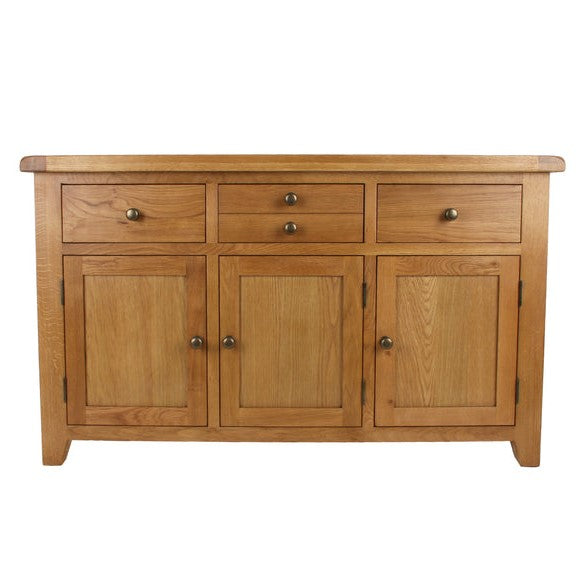 Torino Country Solid Oak Large 3 Door 3 Drawer Sideboard - The Furniture Mega Store
