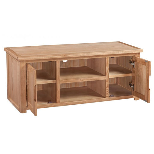 Romsey Solid Oak Large Flat Screen TV Cabinet - The Furniture Mega Store