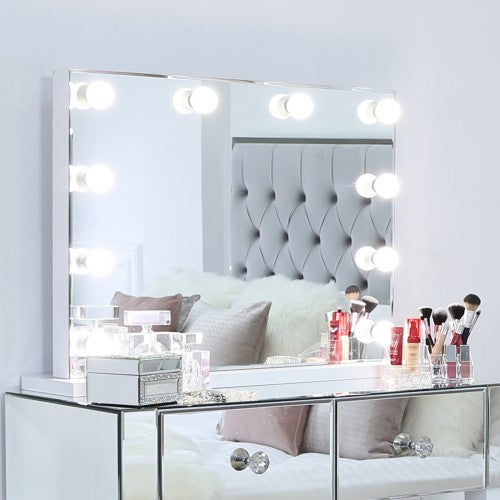 Large Broadway 10 Light Dimmable Vanity Mirror - The Furniture Mega Store