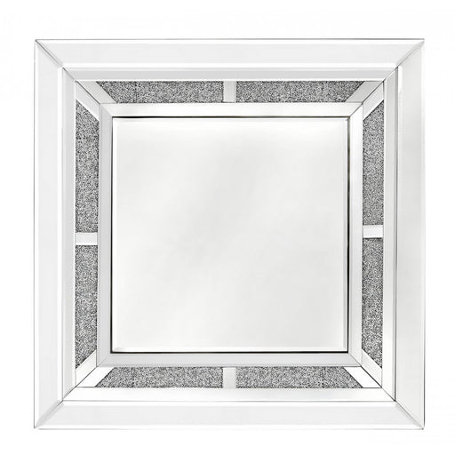 Square Inlaid Crystal Wall Mirror - The Furniture Mega Store 