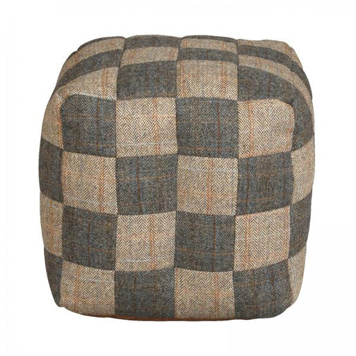 Moon Wool & Harris Tweed Patchwork Square Bean Bag - The Furniture Mega Store