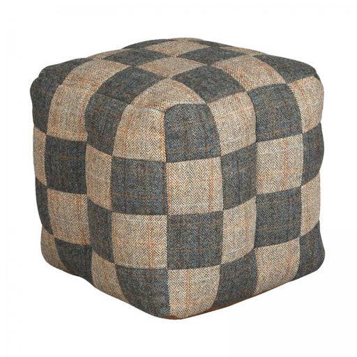 Moon Wool & Harris Tweed Patchwork Square Bean Bag - The Furniture Mega Store