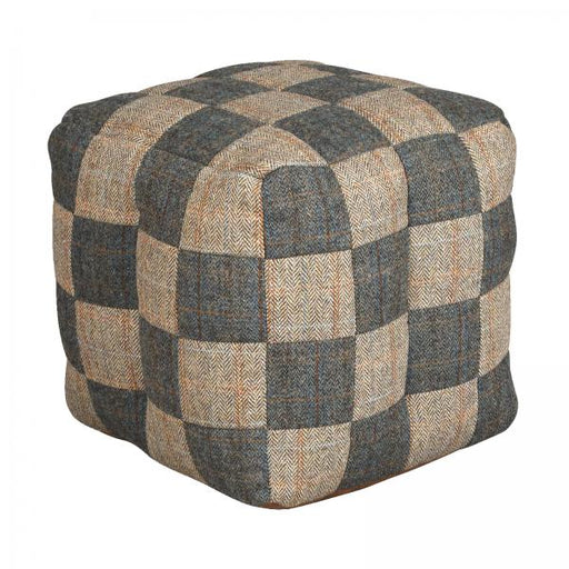 Moon Wool & Harris Tweed Patchwork Square Bean Bag - The Furniture Mega Store 