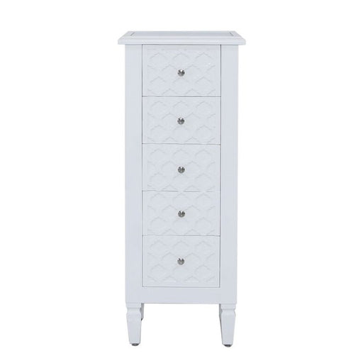 Blanca 5 Drawer Tall Boy Chest Of Drawers - The Furniture Mega Store 