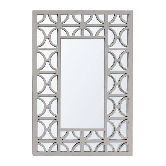 Taylor Grey & Mirrored Wall Mirror - 118cm - The Furniture Mega Store 