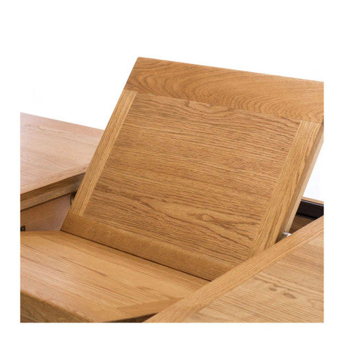 Sailsbury Solid Oak Extendable Cross Leg Dining Table - 190cm To 250cm - The Furniture Mega Store 