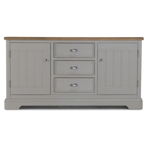 Sunbury Oak & Grey Painted 2 Door 3 Drawer Sideboard - The Furniture Mega Store