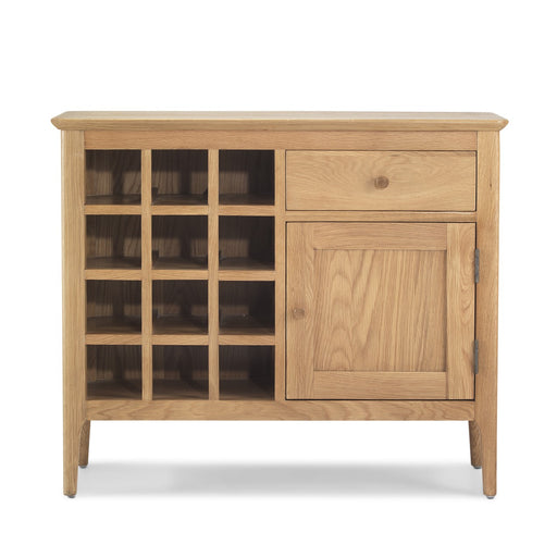 Berkley Nordic Oak Wine Storage Sideboard - 90cm - The Furniture Mega Store 