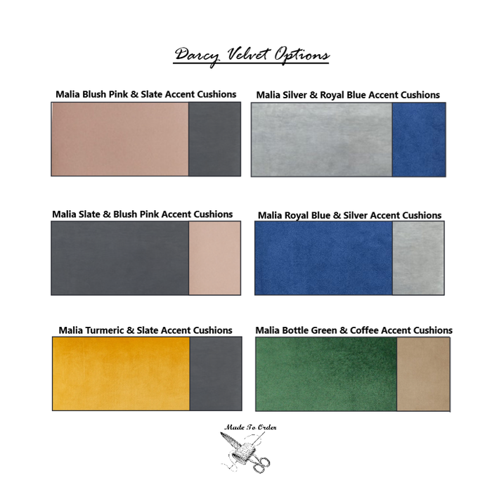 Darcy Velvet Sofa & Armchair Collection - Choice Of Colours - The Furniture Mega Store