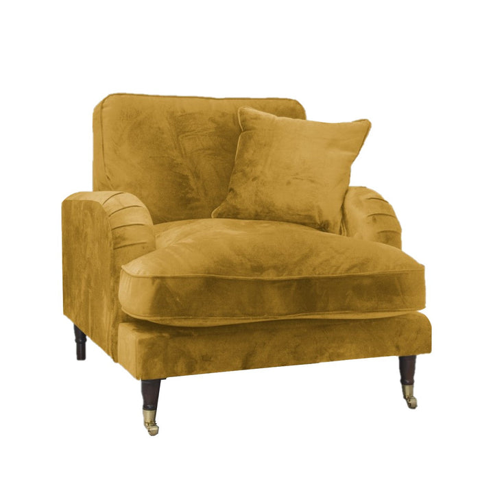 Rupert Velvet Armchair - Choice Of Colours - The Furniture Mega Store 