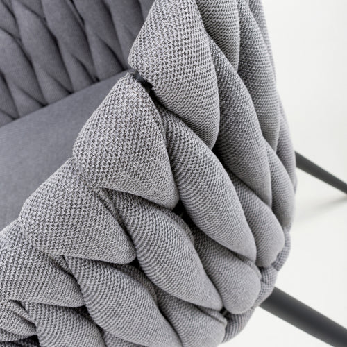 Pandora Braided Grey Dining Chairs - Sold In Pairs - The Furniture Mega Store 