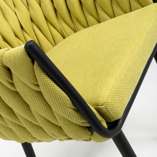 Pandora Braided Yellow Dining Chairs - Sold In Pairs - The Furniture Mega Store 