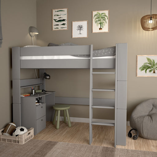 Folkestone Grey High Sleeper Bed - The Furniture Mega Store 