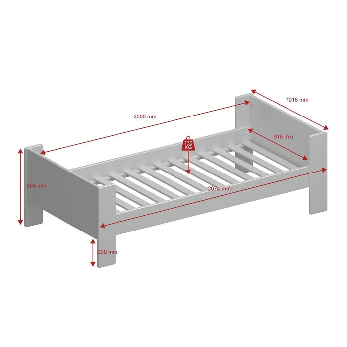 Steens Single Bed With Under Bed Drawers in Two Tone - The Furniture Mega Store 