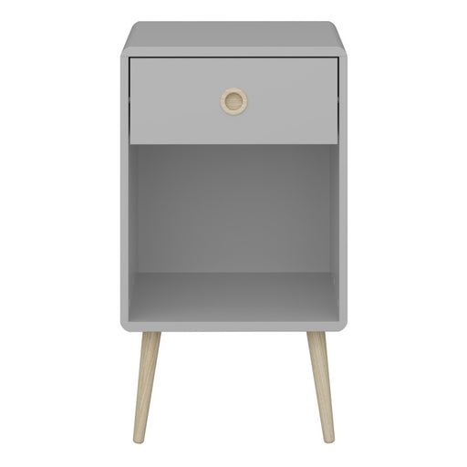 Softline 1 Drawer Bedside Cabinet - Grey - The Furniture Mega Store 