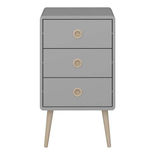 Softline 3 Drawer Bedside Cabinet - Grey - The Furniture Mega Store 