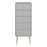 Softline 5 Drawer Narrow Tall Boy Chest Of Drawers - Grey - The Furniture Mega Store 