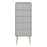 Softline 5 Drawer Narrow Tall Boy Chest Of Drawers - Grey - The Furniture Mega Store 