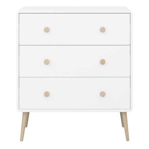 Gaia Chest of 3 Drawers - Pure White - The Furniture Mega Store