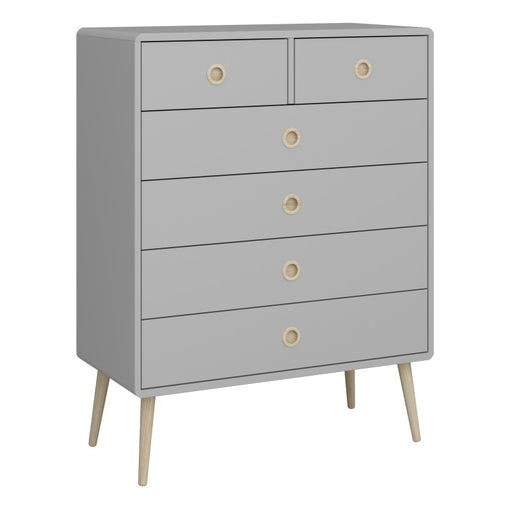 Softline 2 Over 4 Chest Of Drawers - Grey - The Furniture Mega Store 