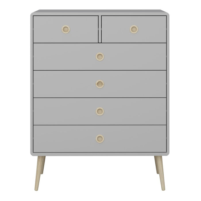 Softline 2 Over 4 Chest Of Drawers - Grey - The Furniture Mega Store 