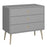 Softline 3 Drawer Wide Chest Of Drawers - Grey - The Furniture Mega Store 